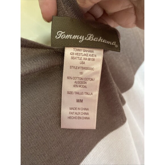 Tommy Bahama Women’s Striped Soft Beach Sweater Dress Swimsuit Cover up Sz M - Picture 5 of 8